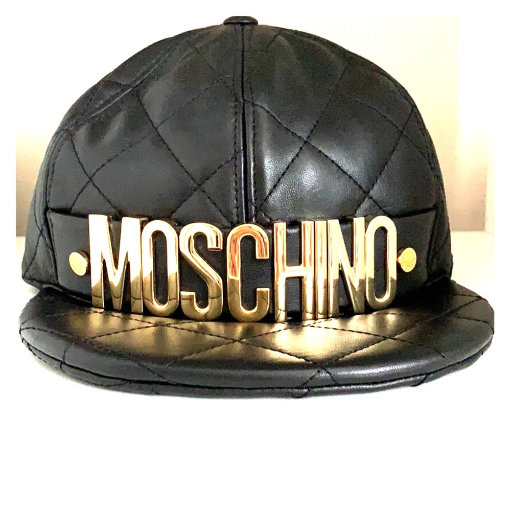 Moschino Quilted Leather Baseball Cap